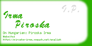 irma piroska business card